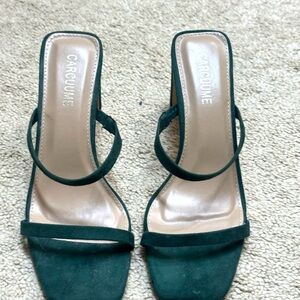 Women's Green Heeled Sandals